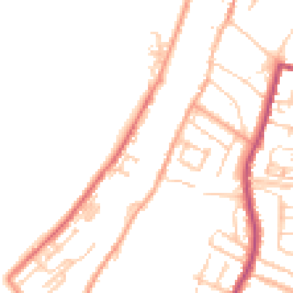 Daytime road noise heatmap for ME1 1FE