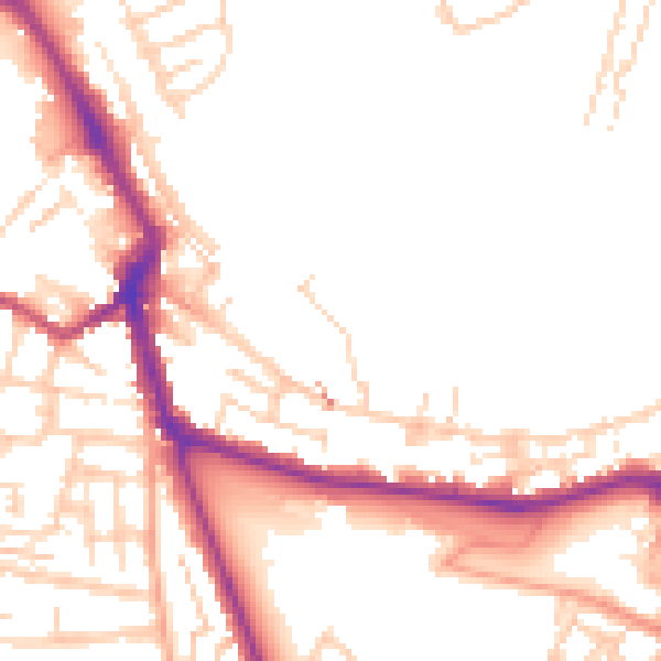 Daytime road noise heatmap for ME1 1FG
