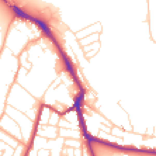 Daytime road noise heatmap for ME1 1FS