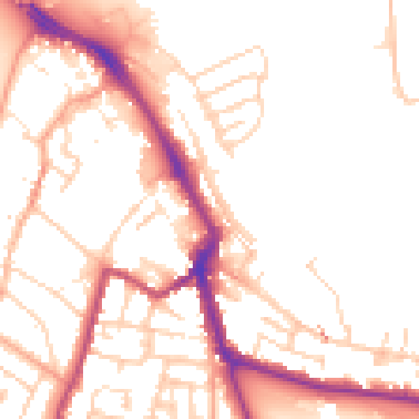 Daytime road noise heatmap for ME1 1FT