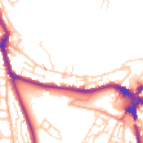 Daytime road noise heatmap for ME1 1JR