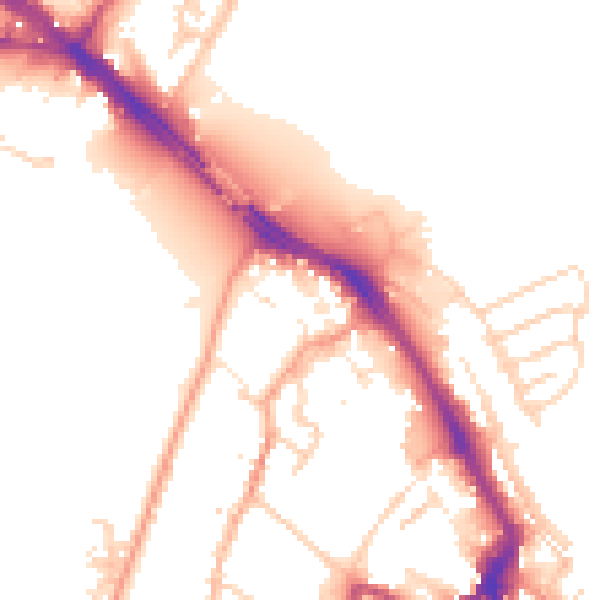 Daytime road noise heatmap for ME1 1LA