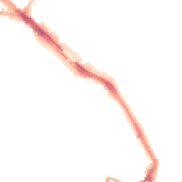 Night-time road noise heatmap for ME1 1LA