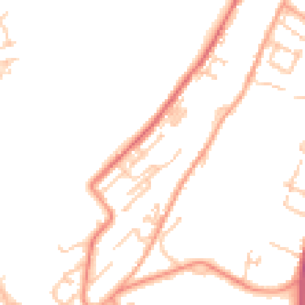 Daytime road noise heatmap for ME1 1LW