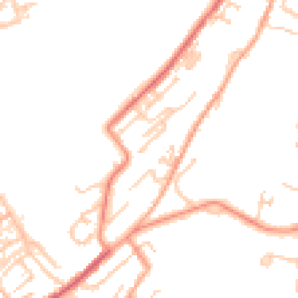 Daytime road noise heatmap for ME1 1LZ