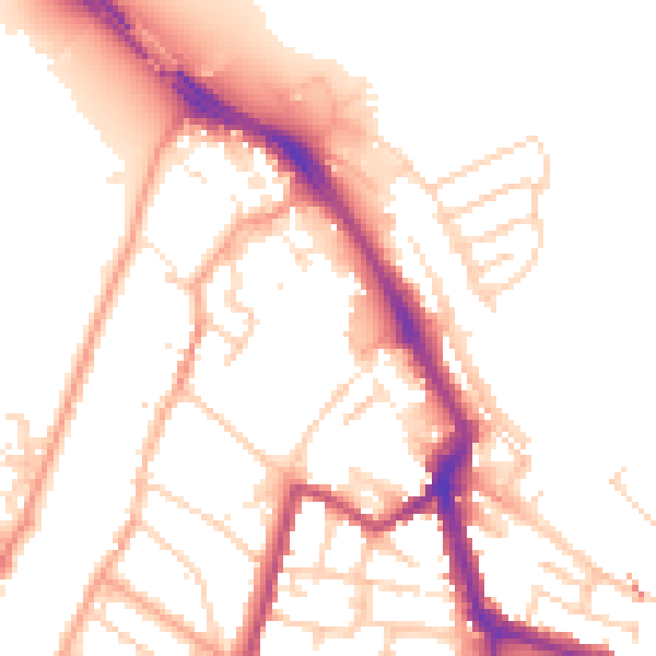 Daytime road noise heatmap for ME1 1RB