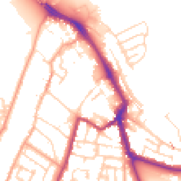 Daytime road noise heatmap for ME1 1RF