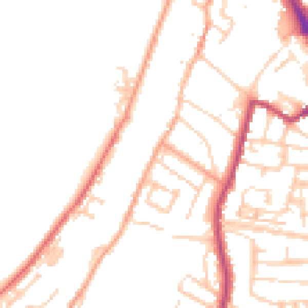 Daytime road noise heatmap for ME1 1TQ