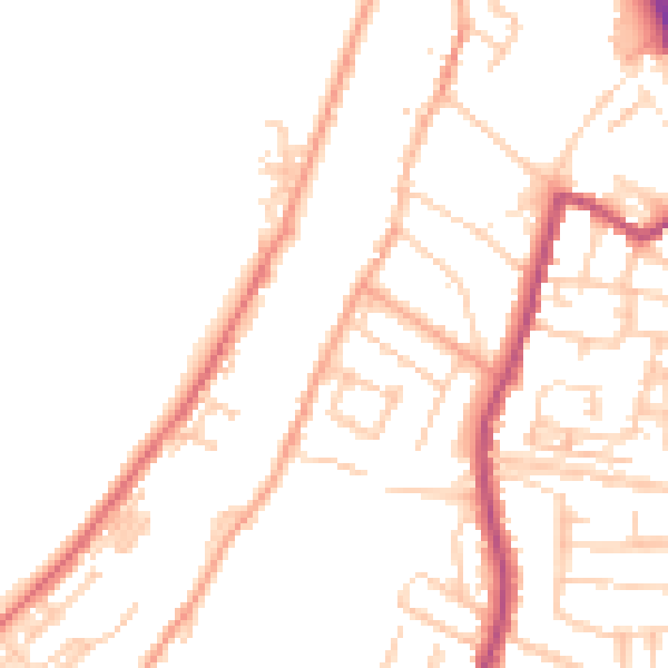 Daytime road noise heatmap for ME1 1UJ