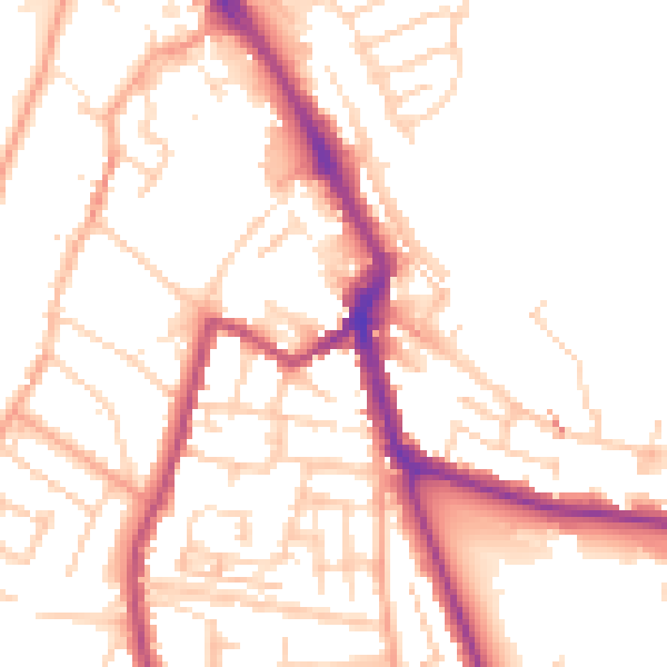 Daytime road noise heatmap for ME1 1XH
