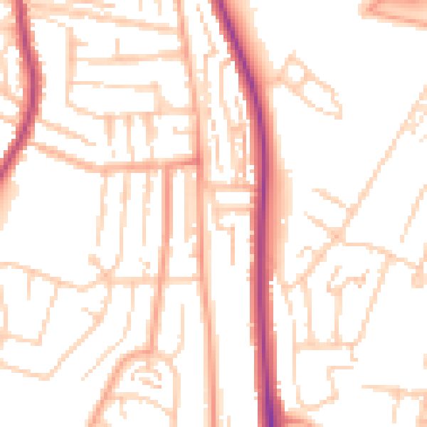 Daytime road noise heatmap for ME1 2AR