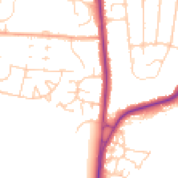 Daytime road noise heatmap for ME1 2BS
