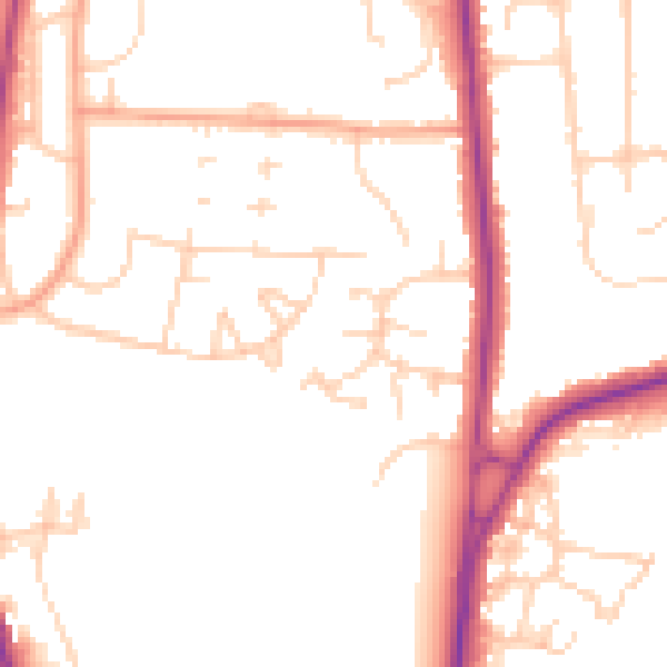 Daytime road noise heatmap for ME1 2BT