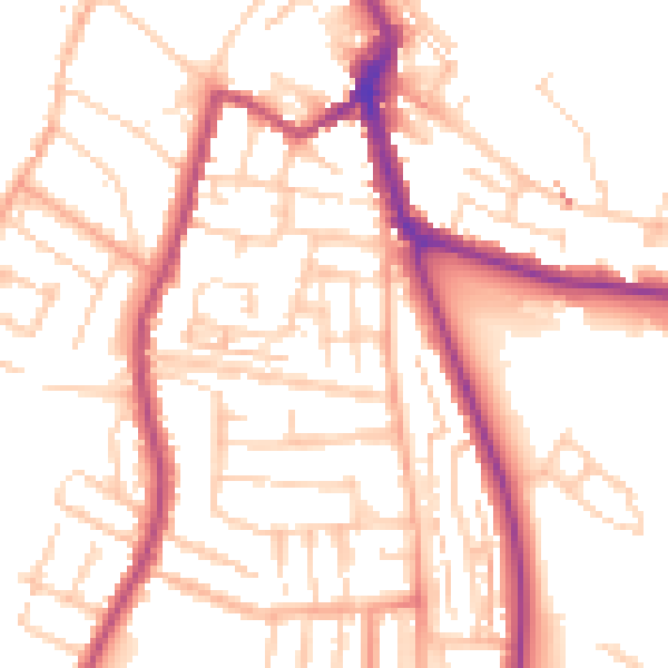 Daytime road noise heatmap for ME1 2DA