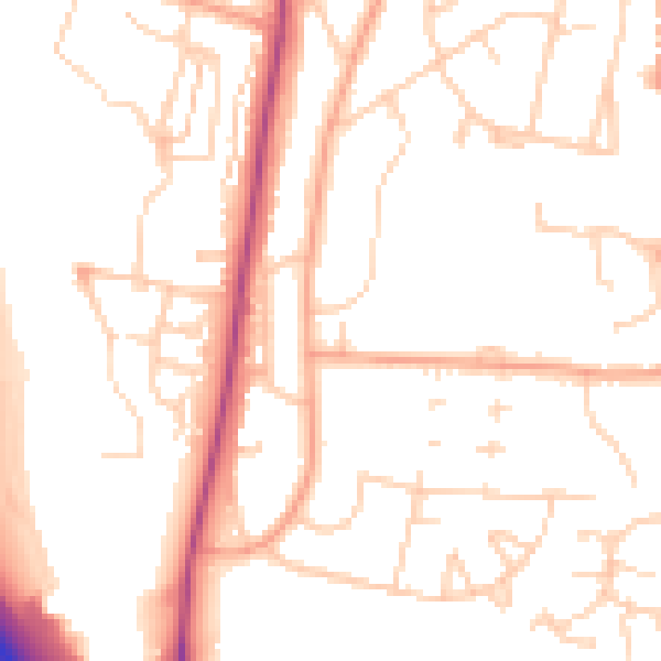 Daytime road noise heatmap for ME1 2FH