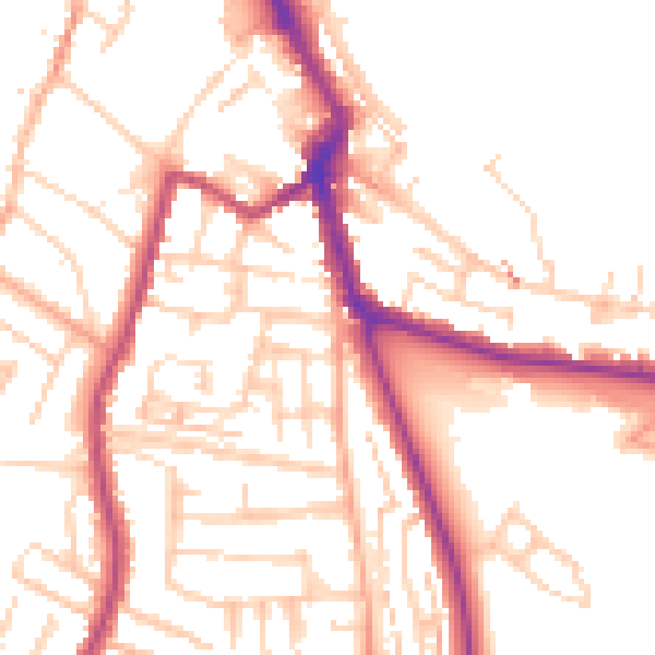 Daytime road noise heatmap for ME1 2GA