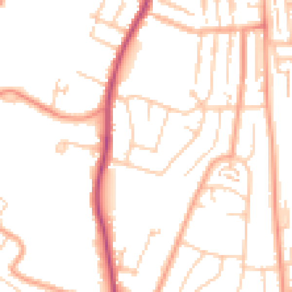 Daytime road noise heatmap for ME1 2JN