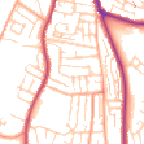 Daytime road noise heatmap for ME1 2JY