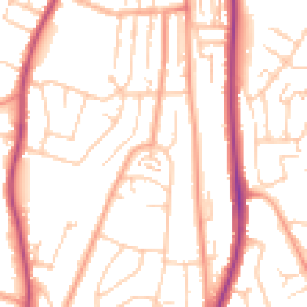 Daytime road noise heatmap for ME1 2LQ