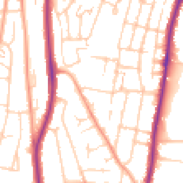 Daytime road noise heatmap for ME1 2QU