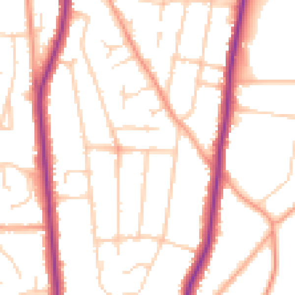 Daytime road noise heatmap for ME1 2RN