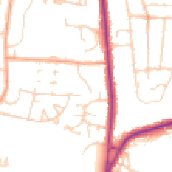 Daytime road noise heatmap for ME1 2UA