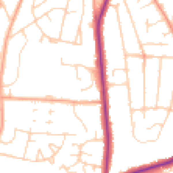 Daytime road noise heatmap for ME1 2UT