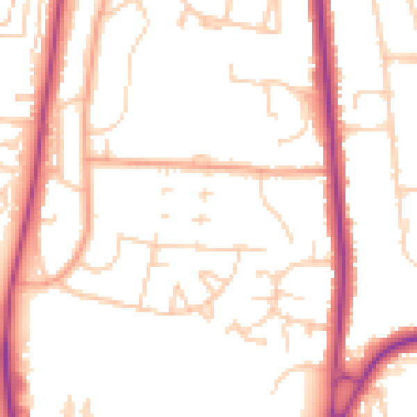 Daytime road noise heatmap for ME1 2UY