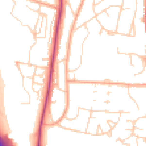 Daytime road noise heatmap for ME1 2XR