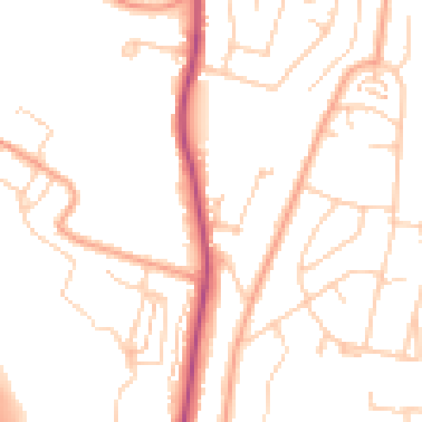 Daytime road noise heatmap for ME1 3AX