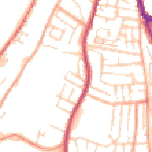 Daytime road noise heatmap for ME1 3DG