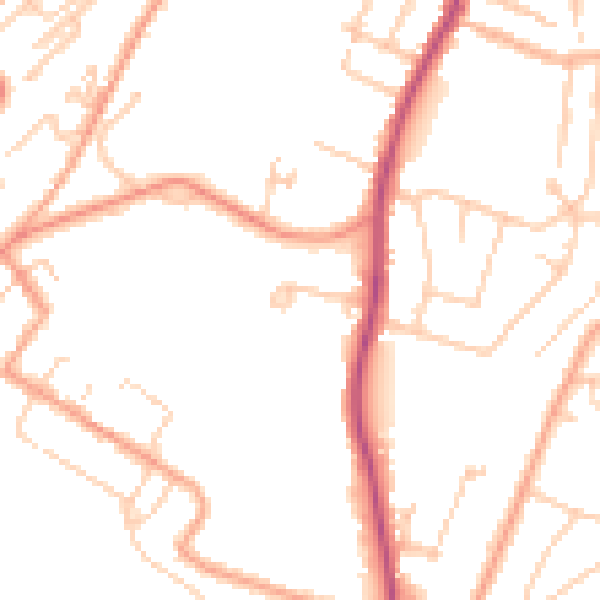 Daytime road noise heatmap for ME1 3EN