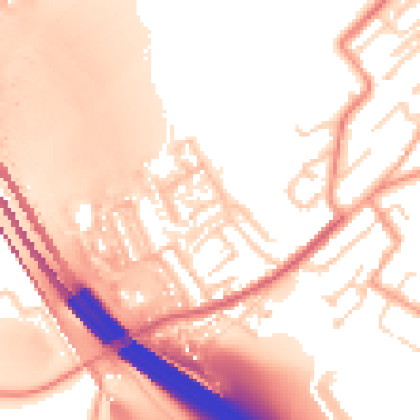 Daytime road noise heatmap for ME1 3HA