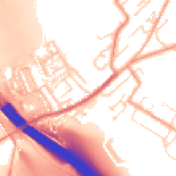 Daytime road noise heatmap for ME1 3HP