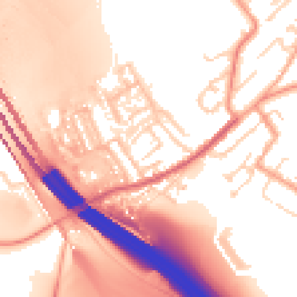 Daytime road noise heatmap for ME1 3JA