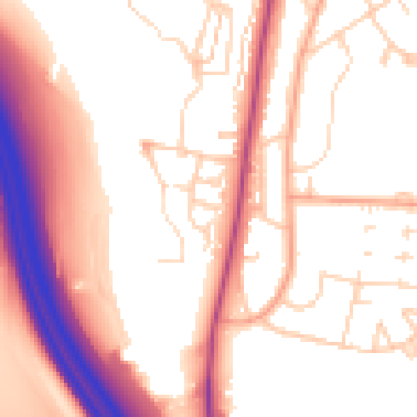 Daytime road noise heatmap for ME1 3LJ