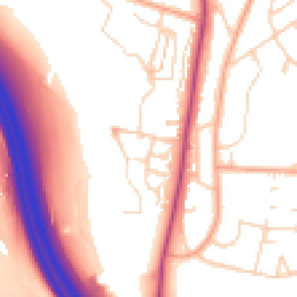 Daytime road noise heatmap for ME1 3LW