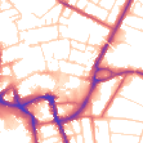 Daytime road noise heatmap for ME14 1BG