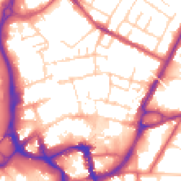Daytime road noise heatmap for ME14 1BJ