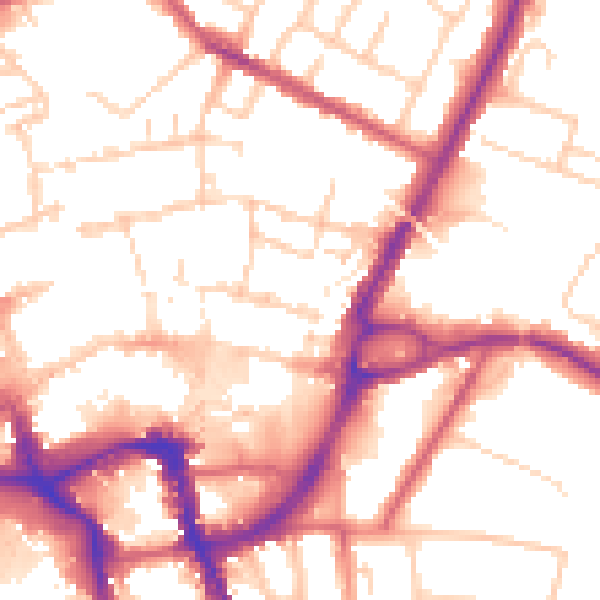 Daytime road noise heatmap for ME14 1BU