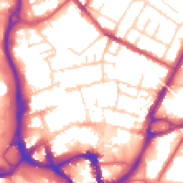 Daytime road noise heatmap for ME14 1DG