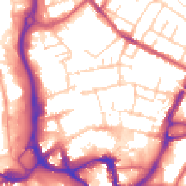 Daytime road noise heatmap for ME14 1DY