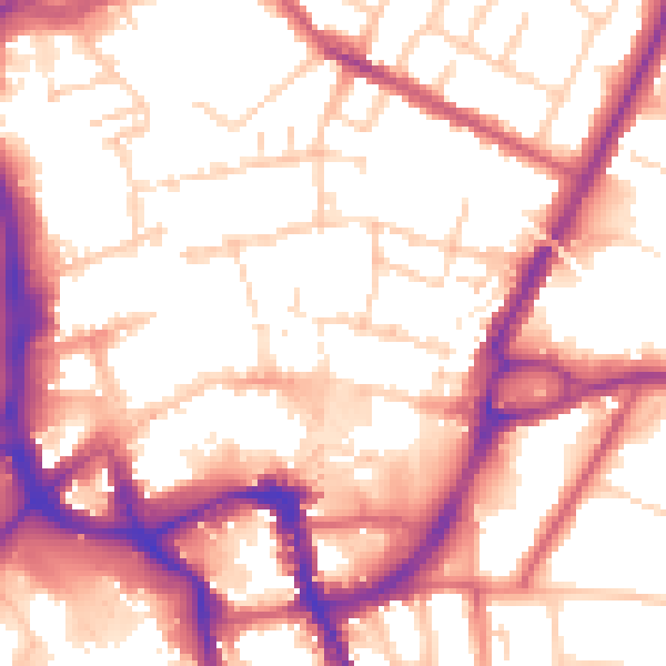 Daytime road noise heatmap for ME14 1EN