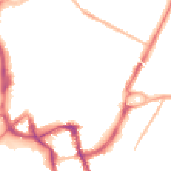 Night-time road noise heatmap for ME14 1EN