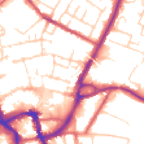 Daytime road noise heatmap for ME14 1ER