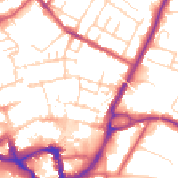 Daytime road noise heatmap for ME14 1ES