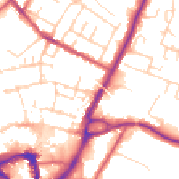 Daytime road noise heatmap for ME14 1EY