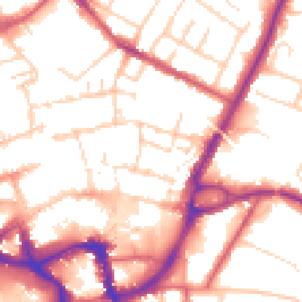 Daytime road noise heatmap for ME14 1EZ