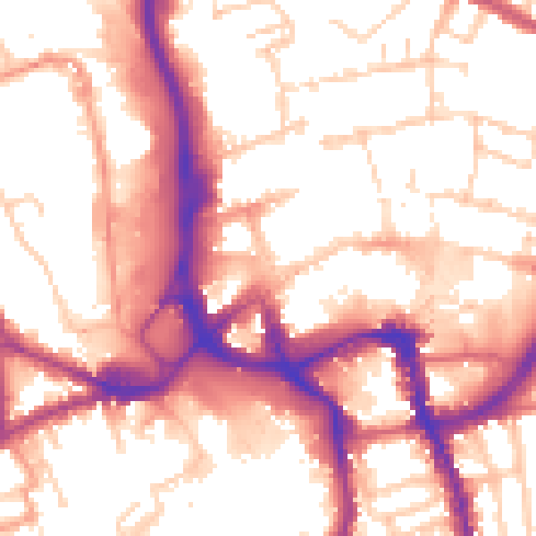 Daytime road noise heatmap for ME14 1FN