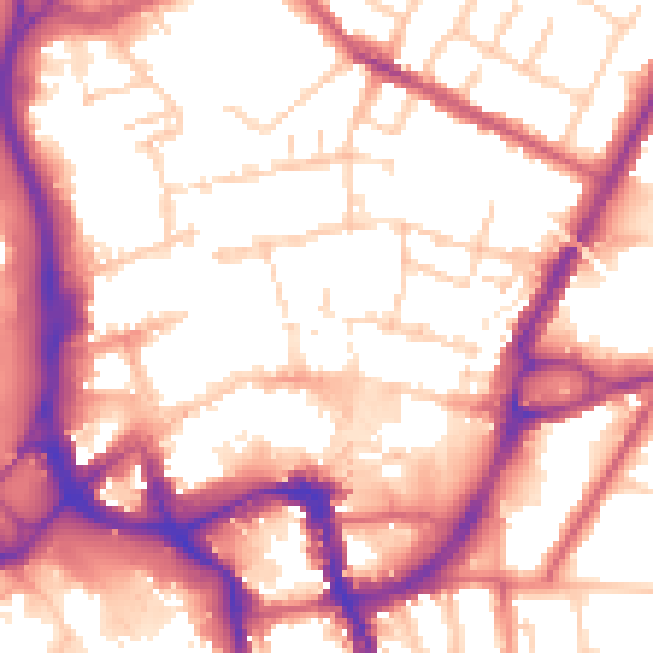Daytime road noise heatmap for ME14 1FQ